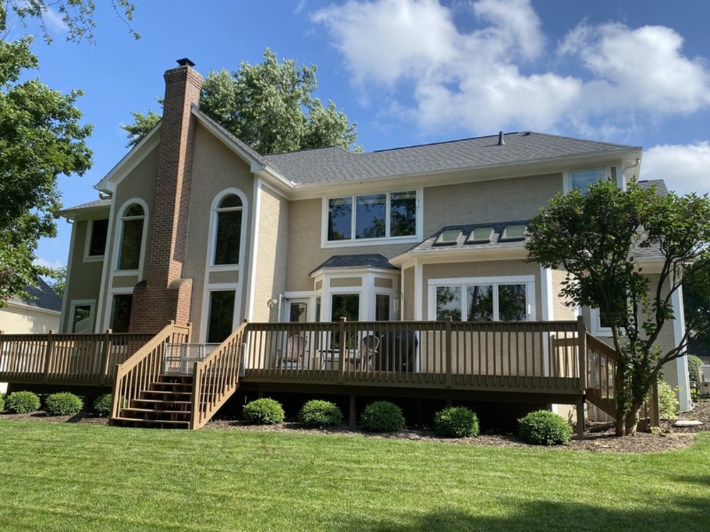 Rear home elevation with deck