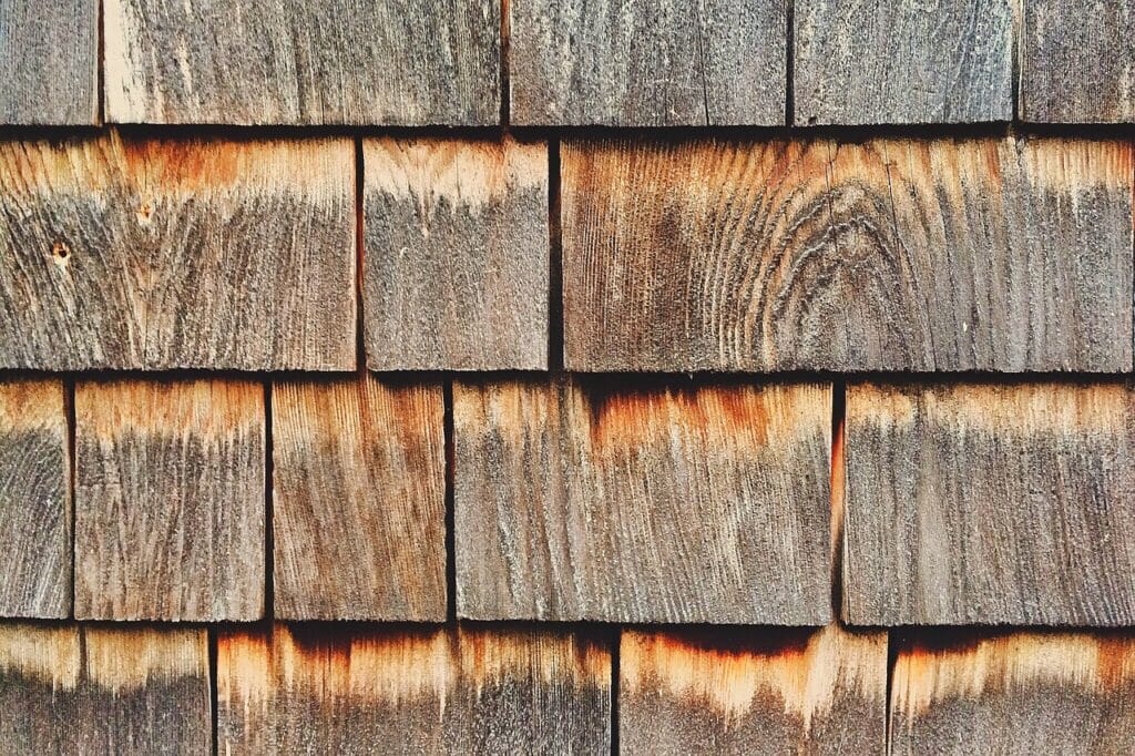Close-up of rotting wood siding